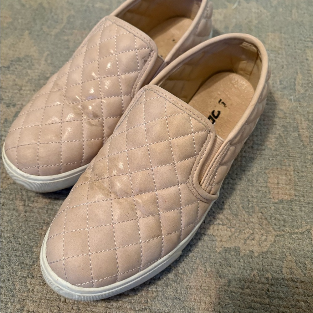 Soda Quilted Slip-On Flats in Beige